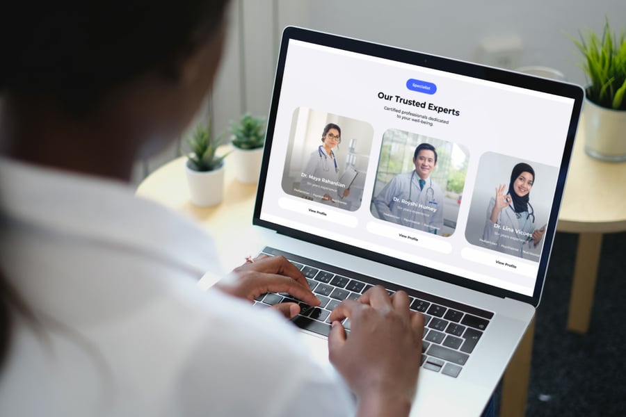 蓝色心理健康医疗主题UI界面设计