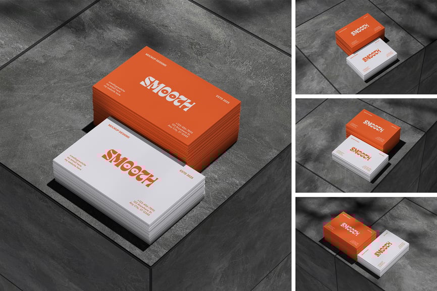 4个名片模型PSD样机素材包