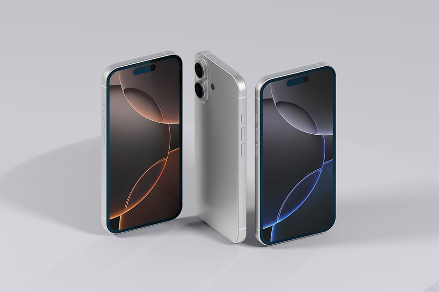 优雅漂亮的iPhone 16 手机建模PSD样机素材包