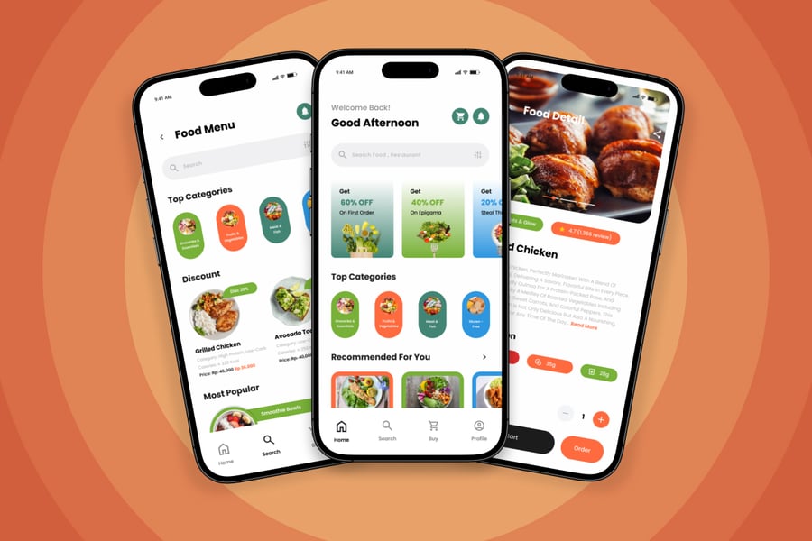 健康餐饮应用UI设计素材包:专为健身人群打造的界面解决方案-4 健康餐饮应用UI设计素材包:专为健身人群打造的界面解决方案
