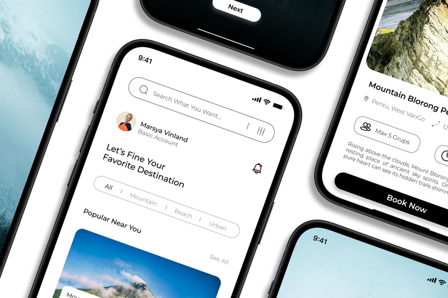 假期旅游主题移动应用APP UI KIT素材包