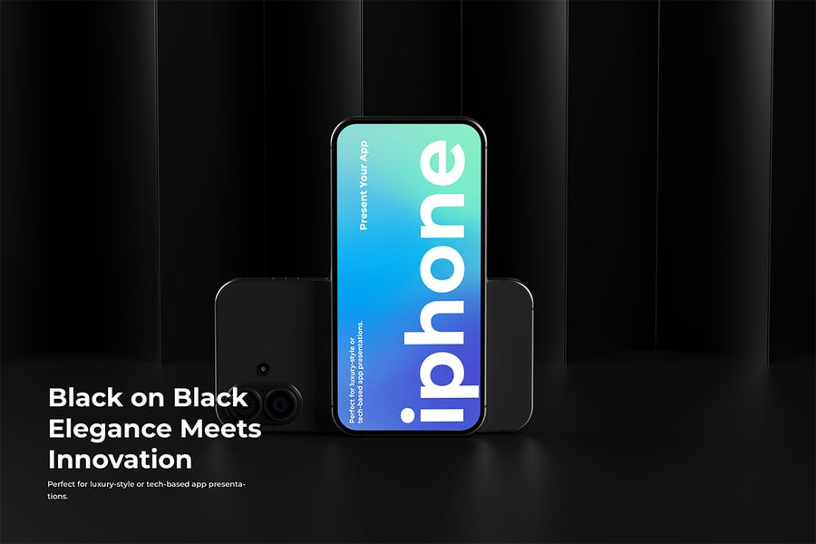 智能手机模型应用程序演示场景PSD样机素材包