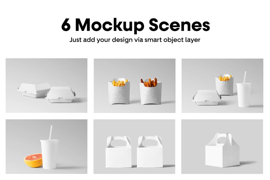 风格漂亮干净的食品包装类别模型PSD样机素材包