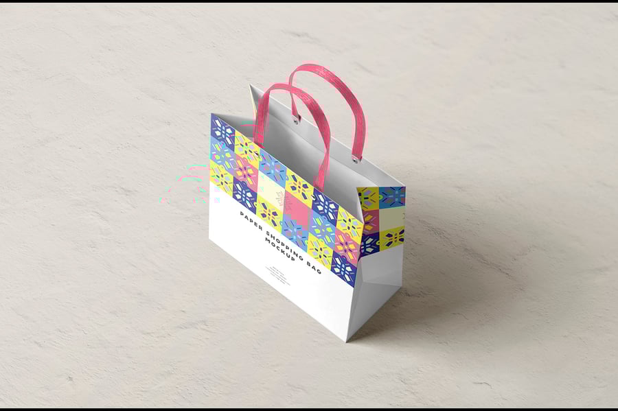 多种角度的购物袋模型PSD样机素材包