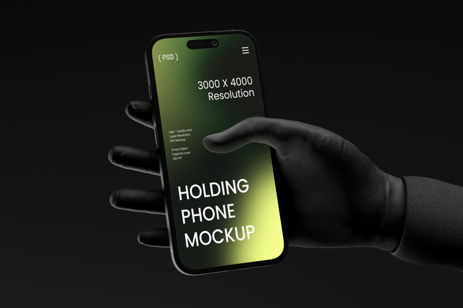 4个暗黑风格粘土手机模型PSD样机素材包