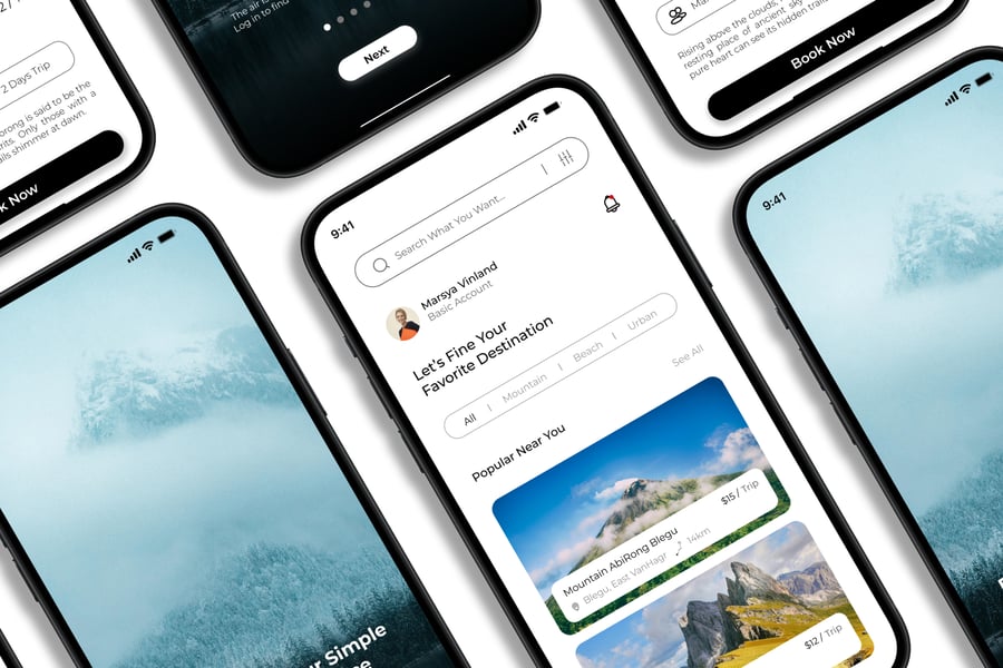 假期旅游主题移动应用APP UI KIT素材包