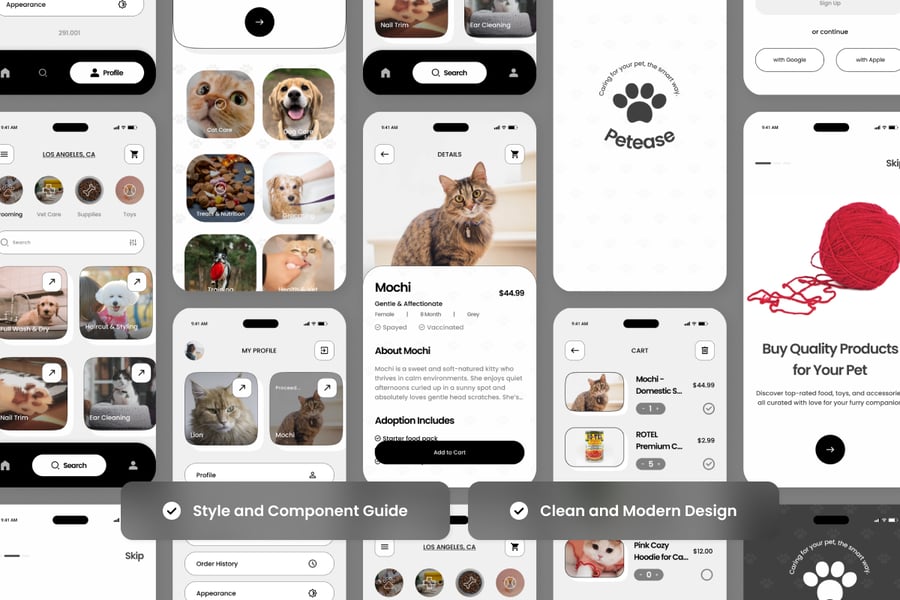 宠物商店和美容应用APP UI KIT素材包