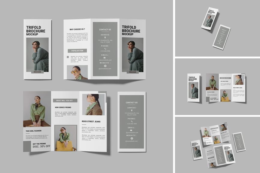 折页画册手册模型PSD样机素材包-1 折页画册手册模型PSD样机素材包