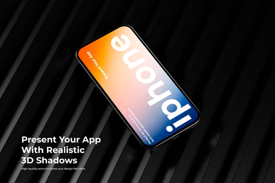 智能手机模型应用程序演示场景PSD样机素材包