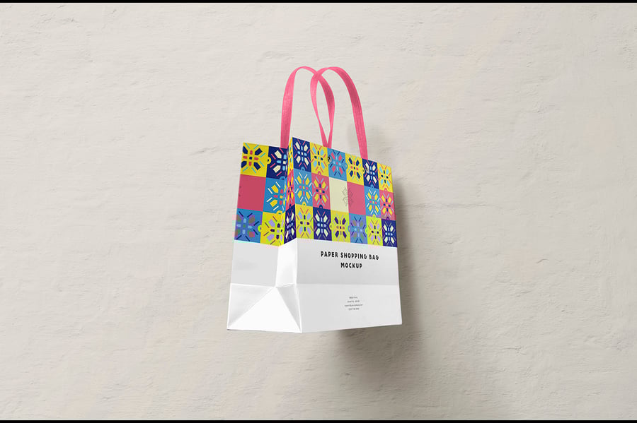 多种角度的购物袋模型PSD样机素材包