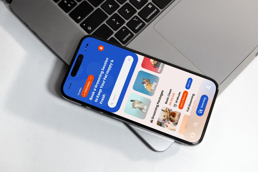 蓝色宠物店应用APP UI Kit素材包