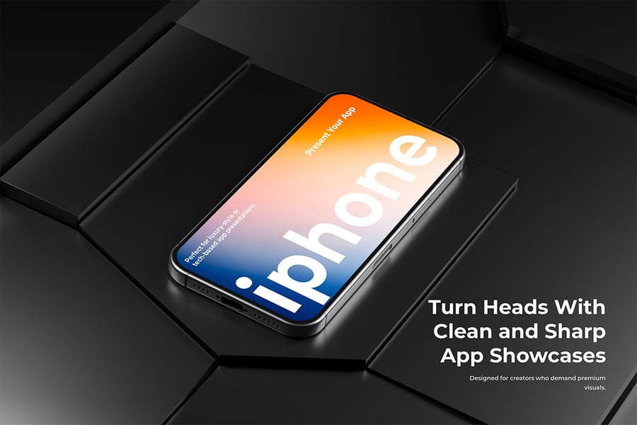 智能手机模型应用程序演示场景PSD样机素材包