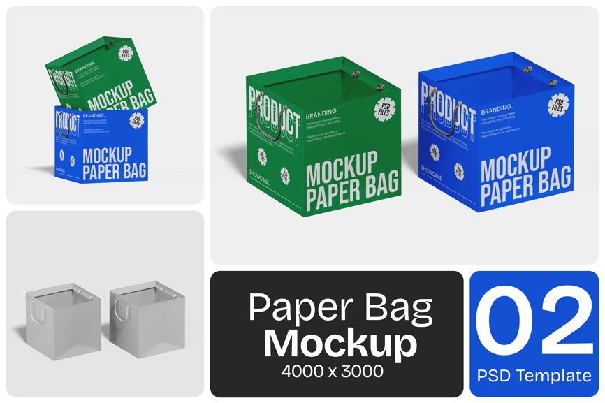漂亮真实的纸袋模型PSD样机素材包