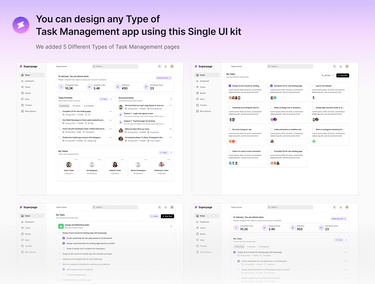 50个漂亮的紫色网页端SaaS界面素材包