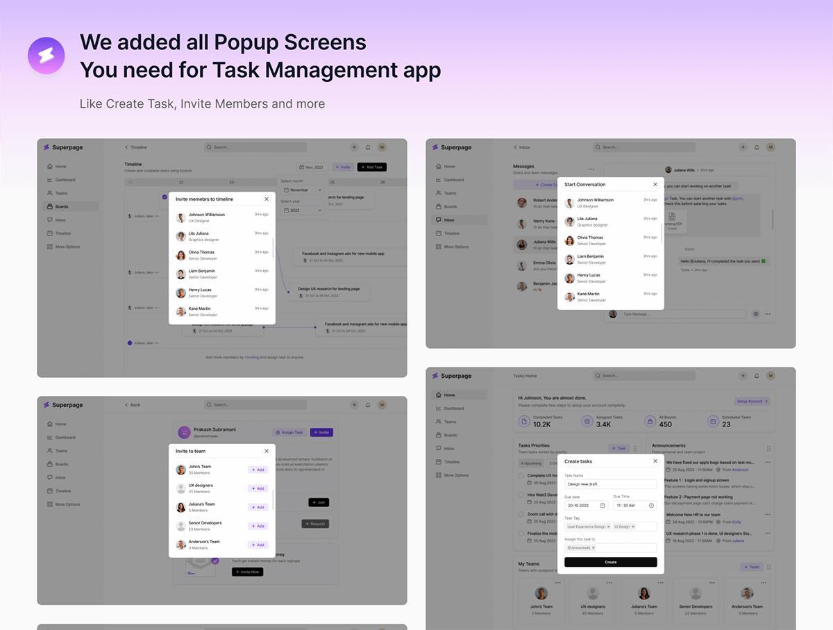 50个漂亮的紫色网页端SaaS界面素材包