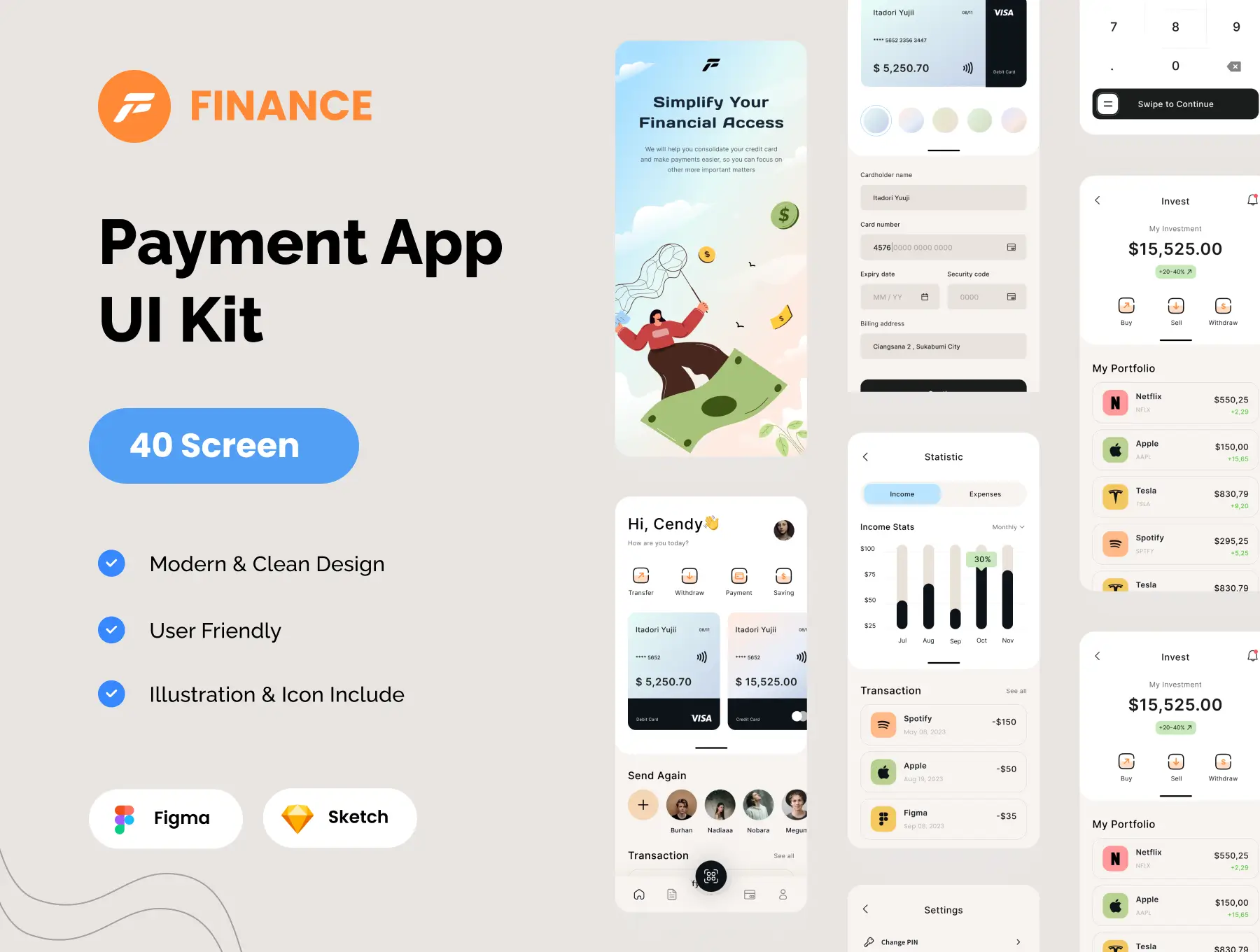 40个用于打造高效支付类别的APP UI界面素材包