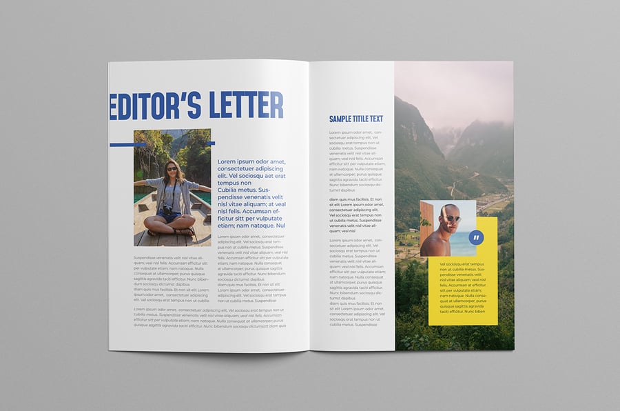 多字风格旅行杂志画册模板素材