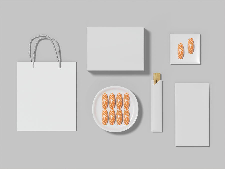 中国红咖啡馆品牌模型PSD样机素材包