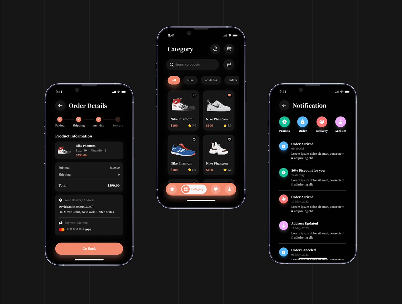 100个设计极简的卖鞋电商主题UI素材包，明暗双模，效率飙升！
