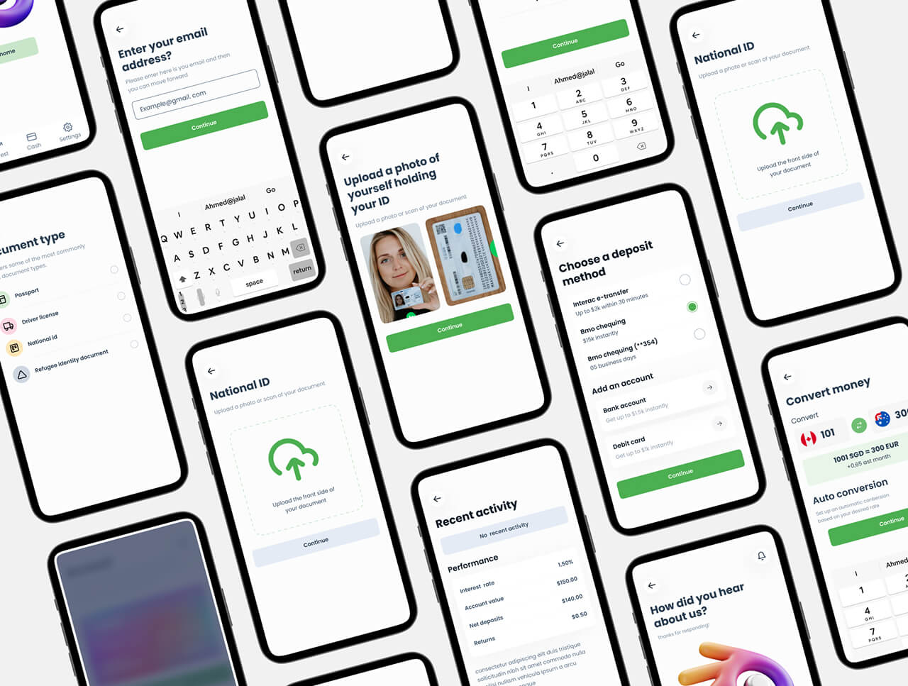 绿色金融类APP界面模板：专业设计系统助力高效创作