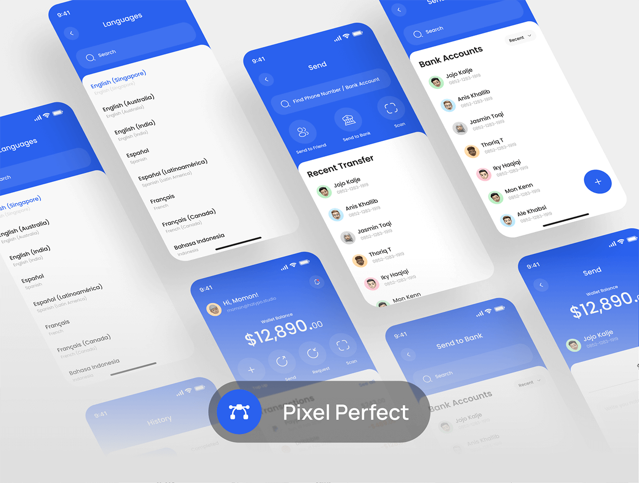 即刻开启专业级财务应用设计:45个漂亮蓝色APP UI助你效率飙升