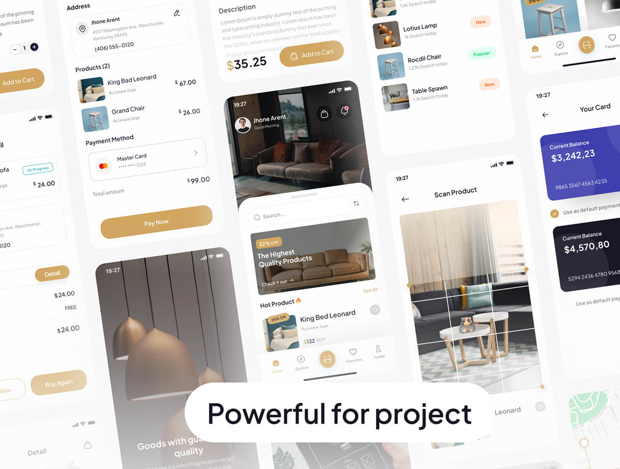 即刻打造优雅家具应用:这套国外极简风UI KIT,助你效率与美感兼得