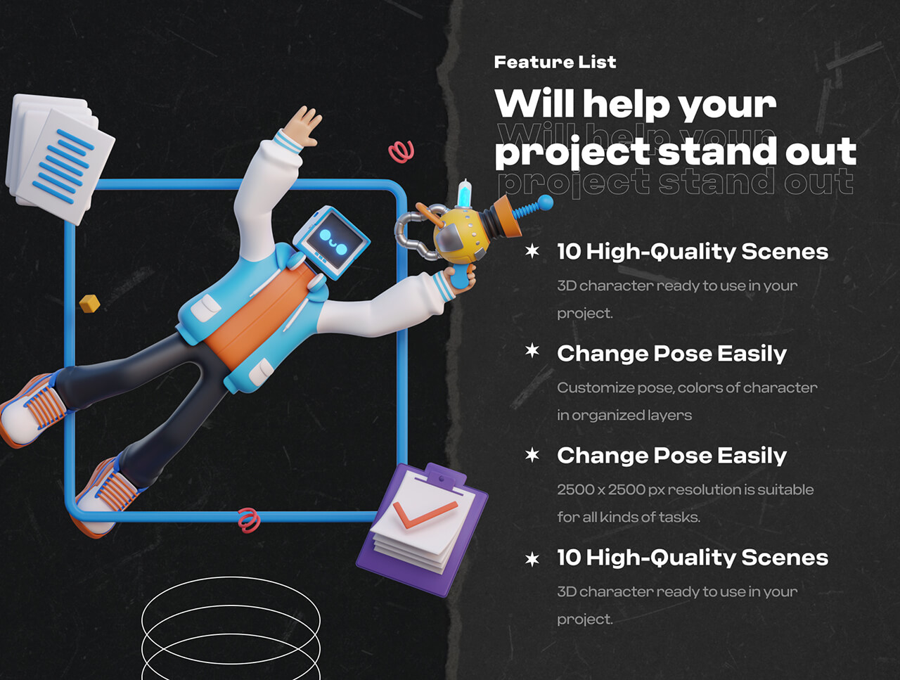 复古未来风的3D素材包：10款现成模型，设计师必备神器