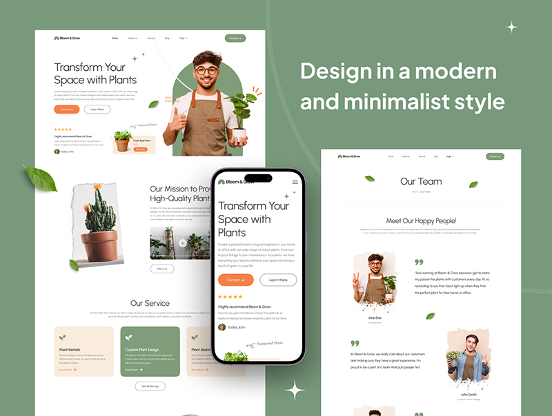 10个专属植物行业的网站网页UI界面素材包