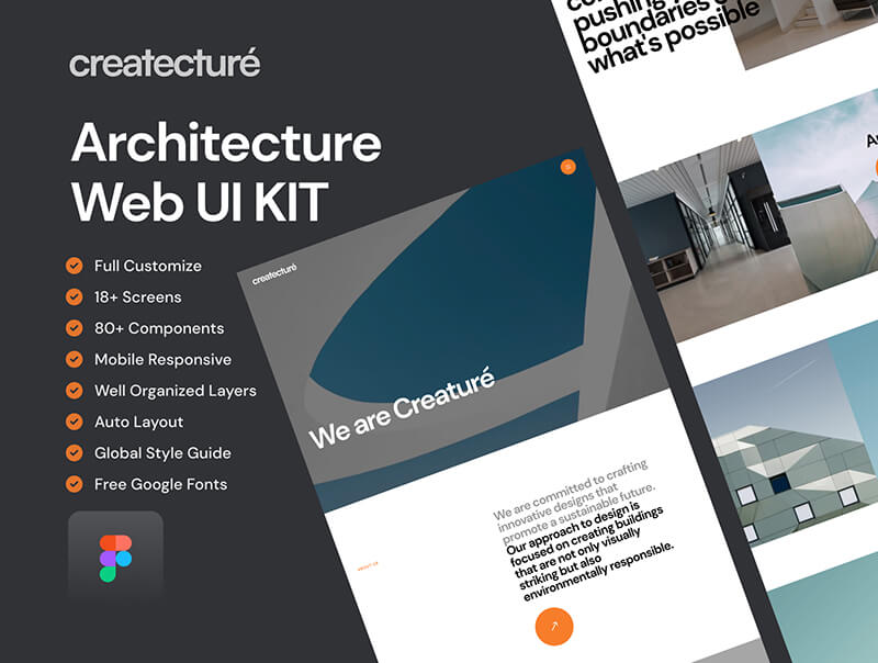 18个高级橙黑搭配高端建筑风格网站模板，简洁现代值得拥有