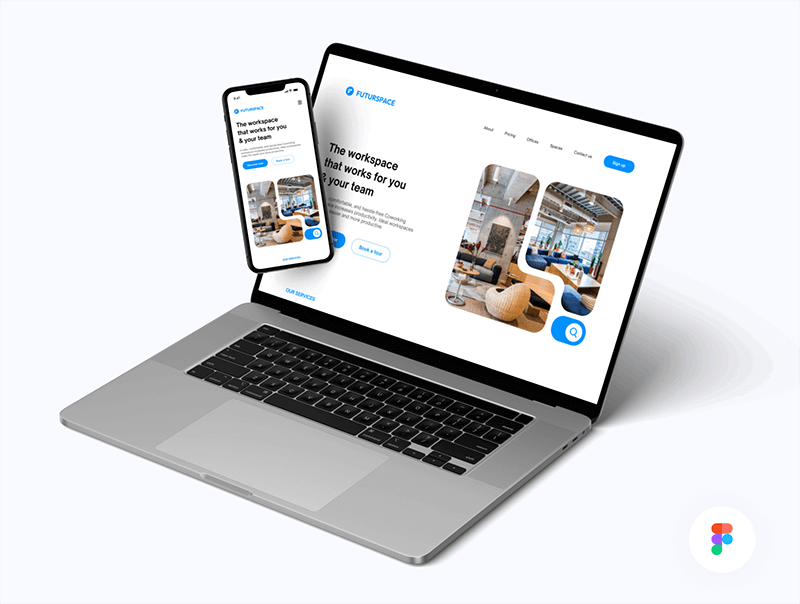 5个蓝色共享办公空间主题网页模板素材包，让你的设计更出色