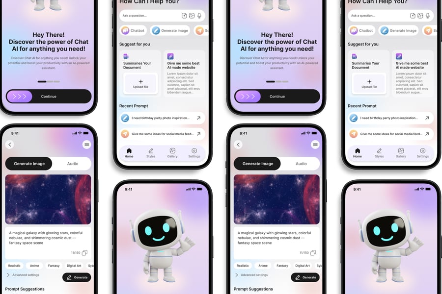 AI主题移动端应用APP UI KIT素材包