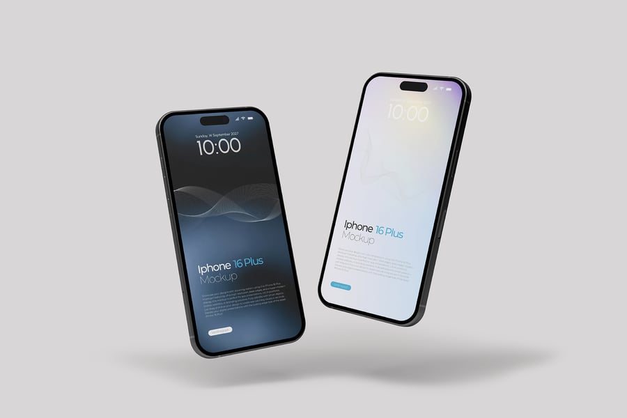 iPhone 16手机模型PSD样机素材包