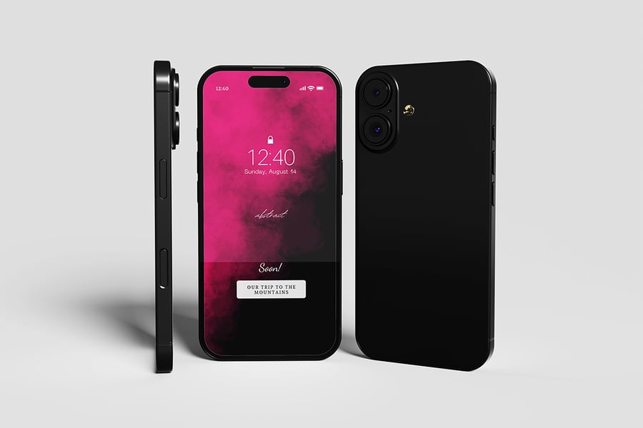 4个漂亮华丽的iPhone 16模型PSD样机素材包