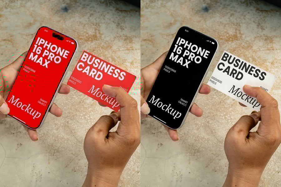 iPhone 16 Pro Max&名片模型PSD样机素材包-3 iPhone 16 Pro Max&名片模型PSD样机素材包