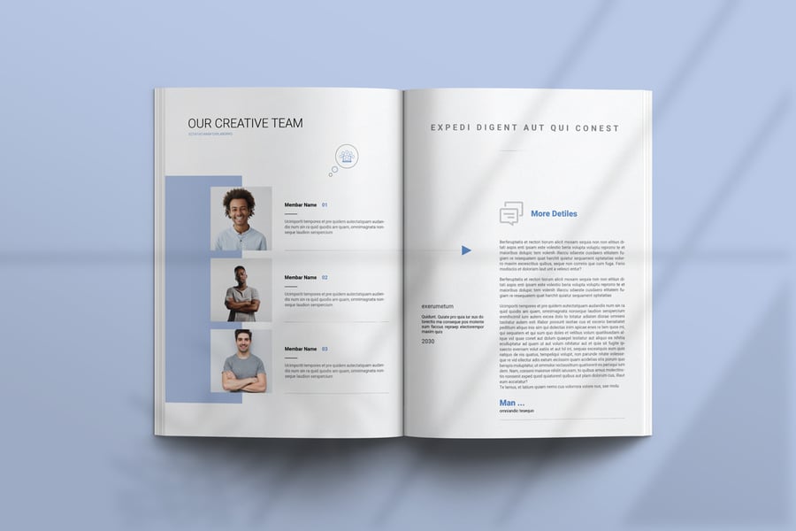 漂亮的蓝色商业计划手册画册模板