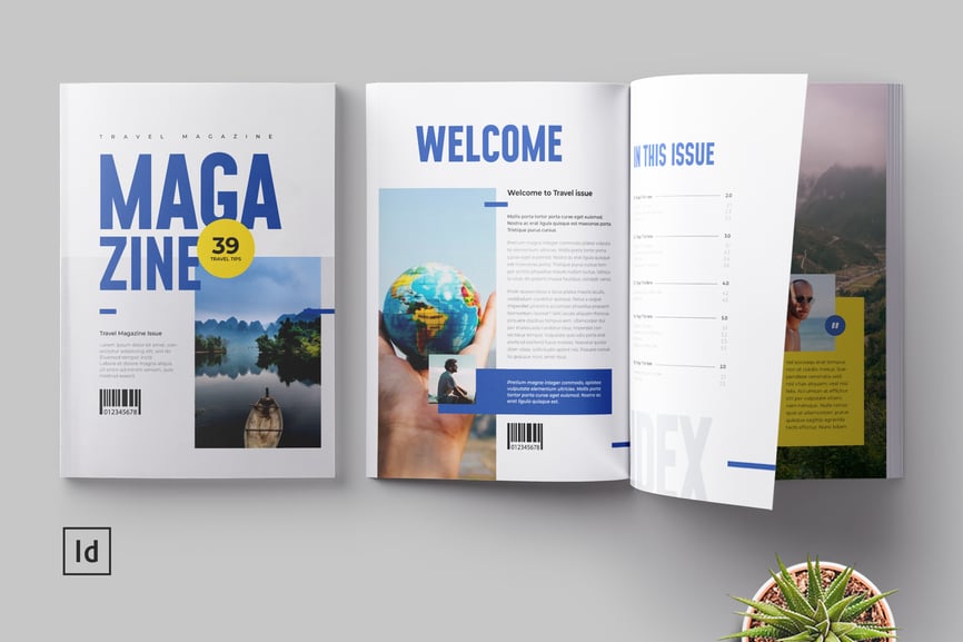 多字风格旅行杂志画册模板素材
