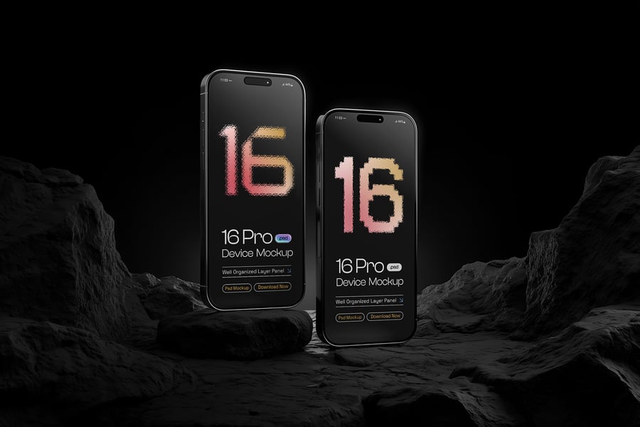 iPhone 16 Pro 手机模型PSD样机素材包