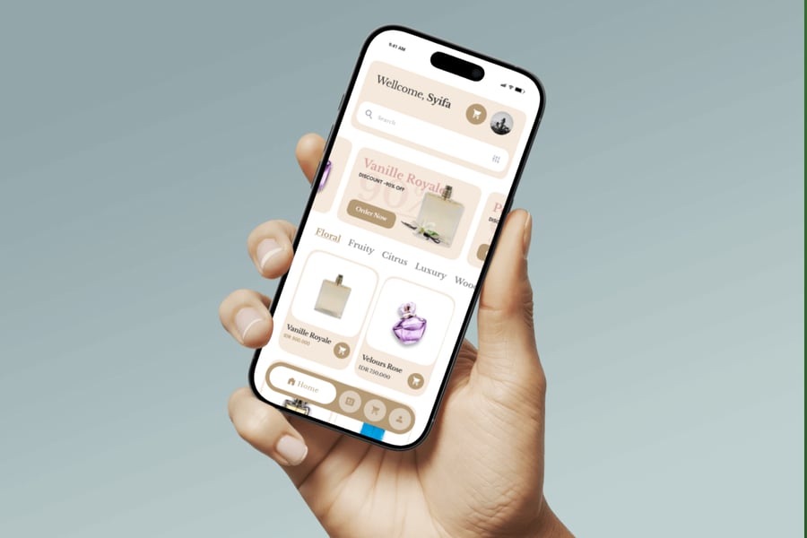 金色香水奢侈品电商主题APP UI KIT素材包