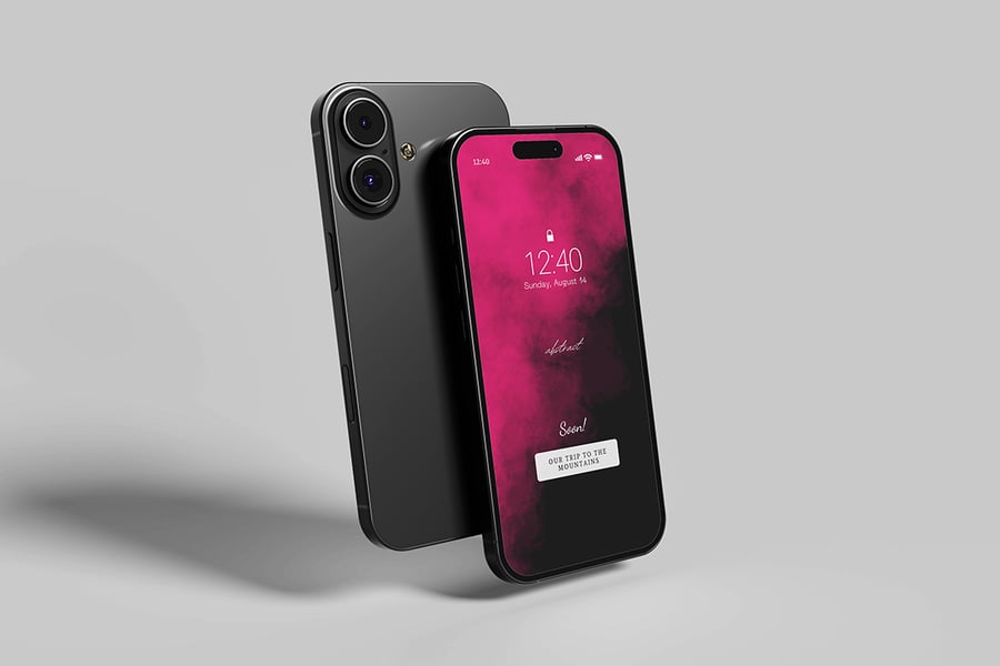 4个漂亮华丽的iPhone 16模型PSD样机素材包