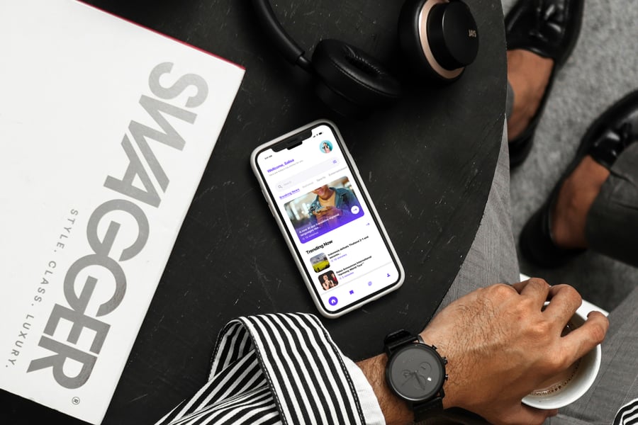 紫色智能AI新闻应用APP UI KIT素材包
