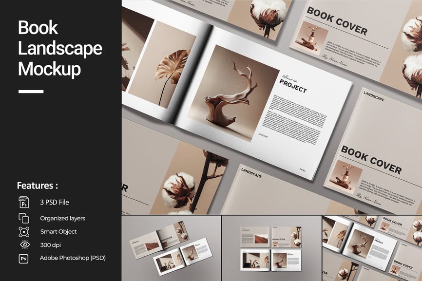 画册杂志模型PSD样机素材包