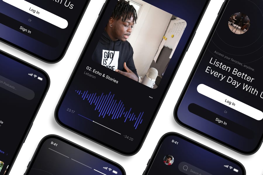 深紫色个人音乐移动应用APP UI KIT素材包