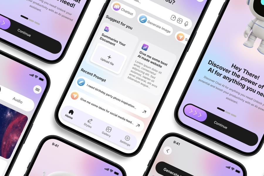AI主题移动端应用APP UI KIT素材包