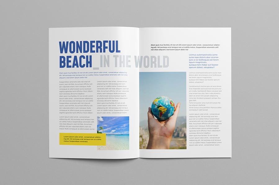 多字风格旅行杂志画册模板素材