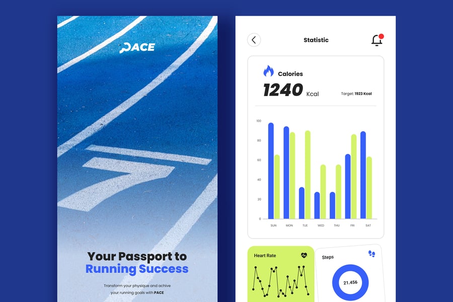 漂亮的欧美风主题健身移动应用APP UI kit素材包