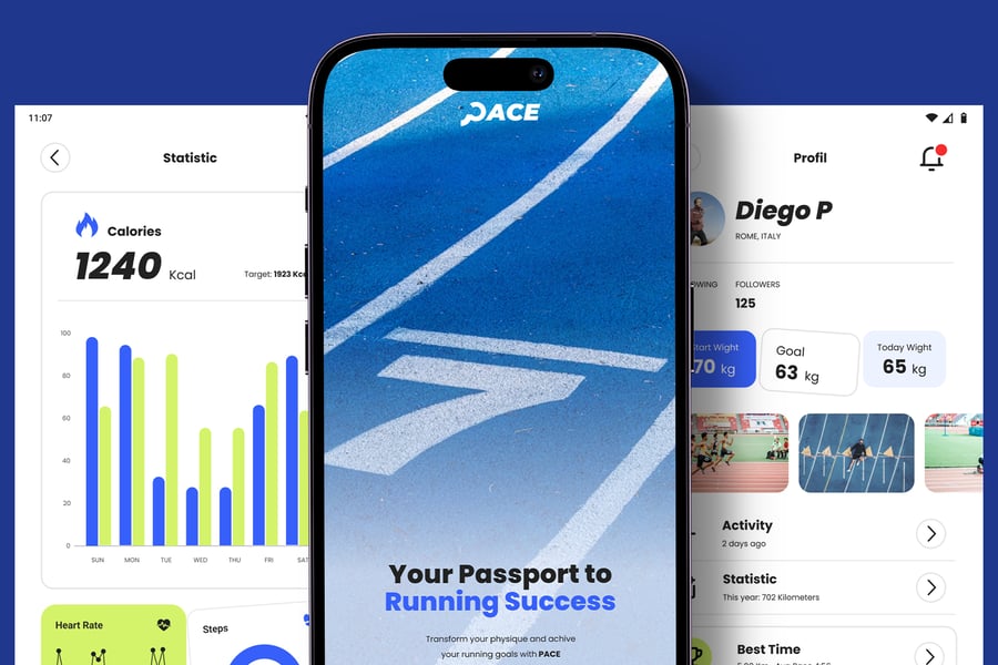 漂亮的欧美风主题健身移动应用APP UI kit素材包