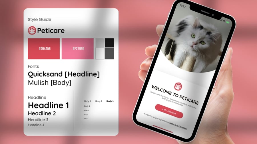 红色关爱宠物护理主题移动APP UI KIT素材包
