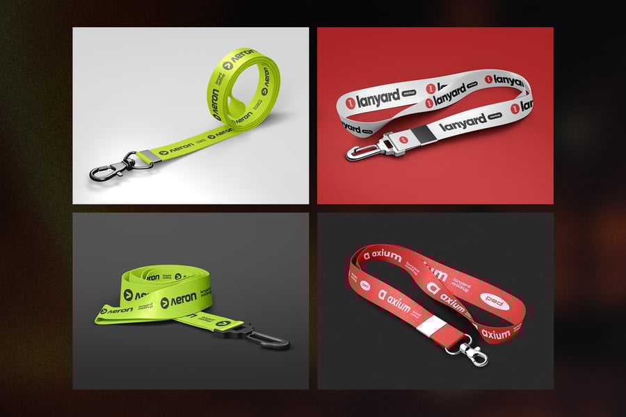 漂亮的挂绳工牌卡持有者模型PSD样机素材包