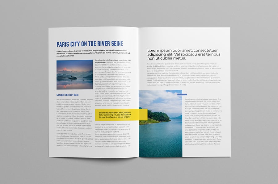 多字风格旅行杂志画册模板素材