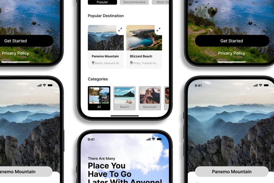 旅行旅游主题移动APP UI kit素材包
